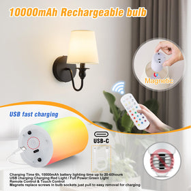 Nuanshued 10000mAh rechargeable bulb emphasizes long runtime and easy charging.