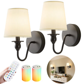 Nuanshued battery wall sconces during assembly show effortless wireless setup and flexible placement.
