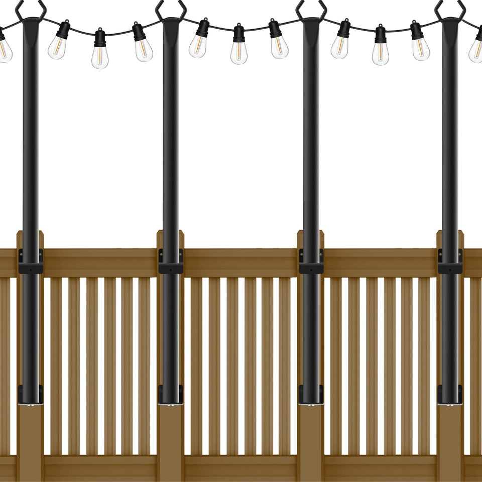 NUERPO 4-pack string light poles highlight outdoor durability for lasting decoration