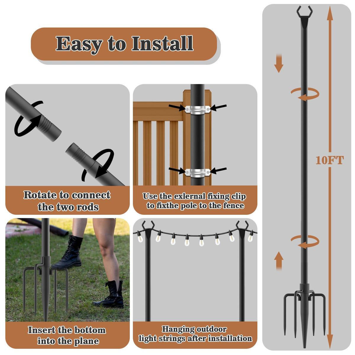 NUERPO wedding outdoor lighting with sturdy, reliable poles.