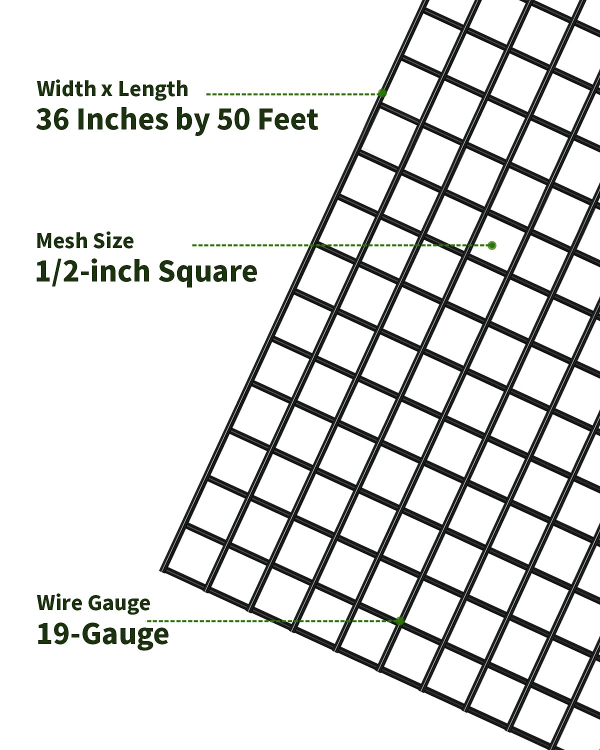 Closeup of Nueve Deer hardware cloth showing galvanized core and black vinyl coating for rust resistance