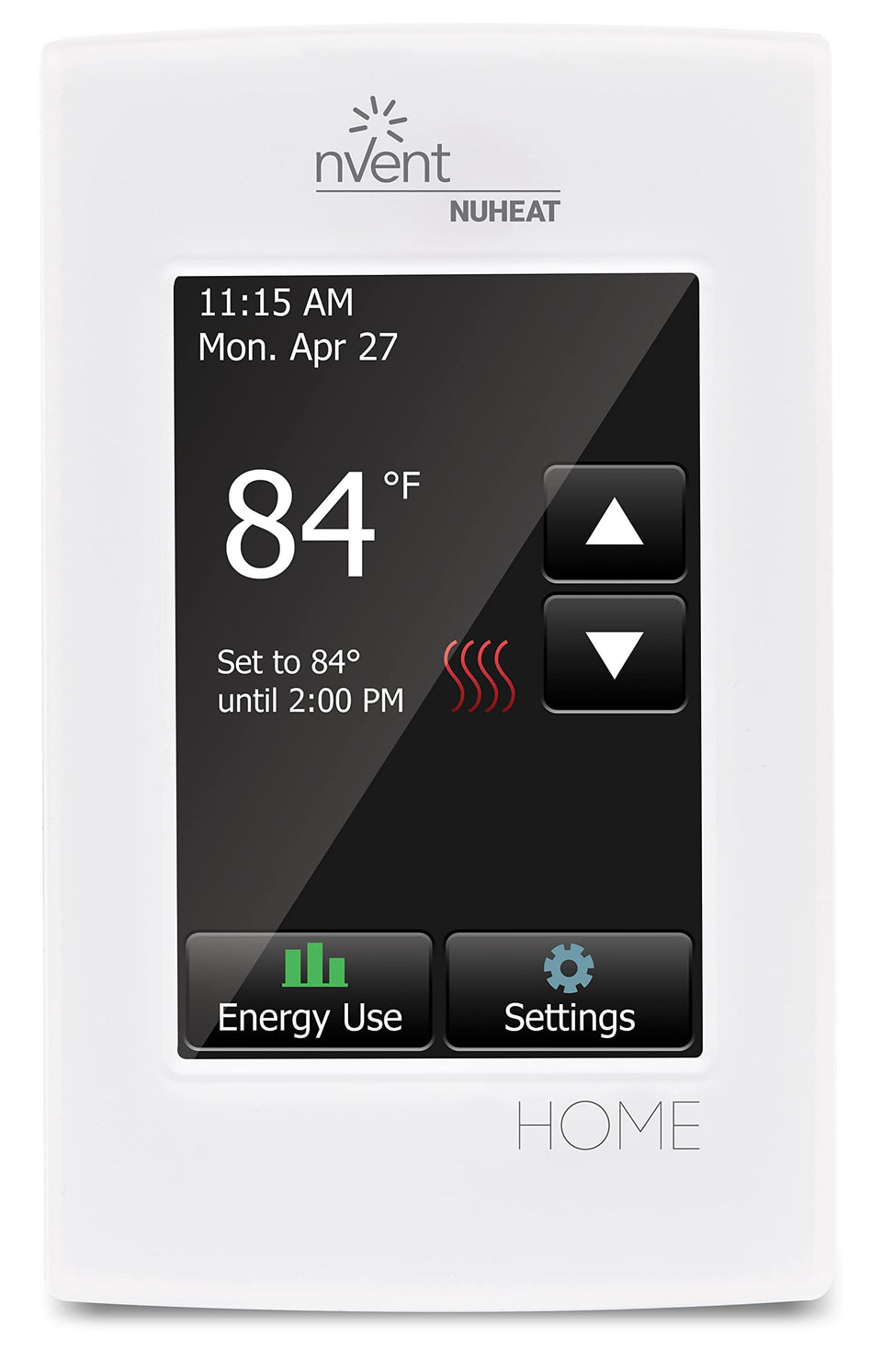 Nuheat Home thermostat touchscreen controls radiant floors with ease.
