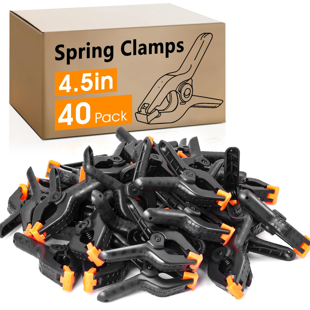 NUITPY 40 pack 4.5 inch clamps secure fabrics without snags for photography setups.