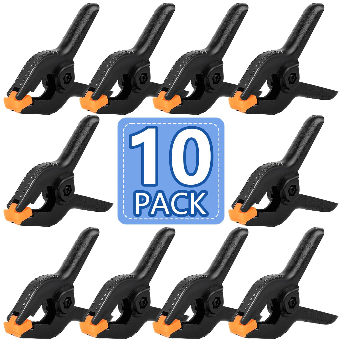 NUITPY 6 inch plastic spring clamp for crafts, secure grip without scratches.