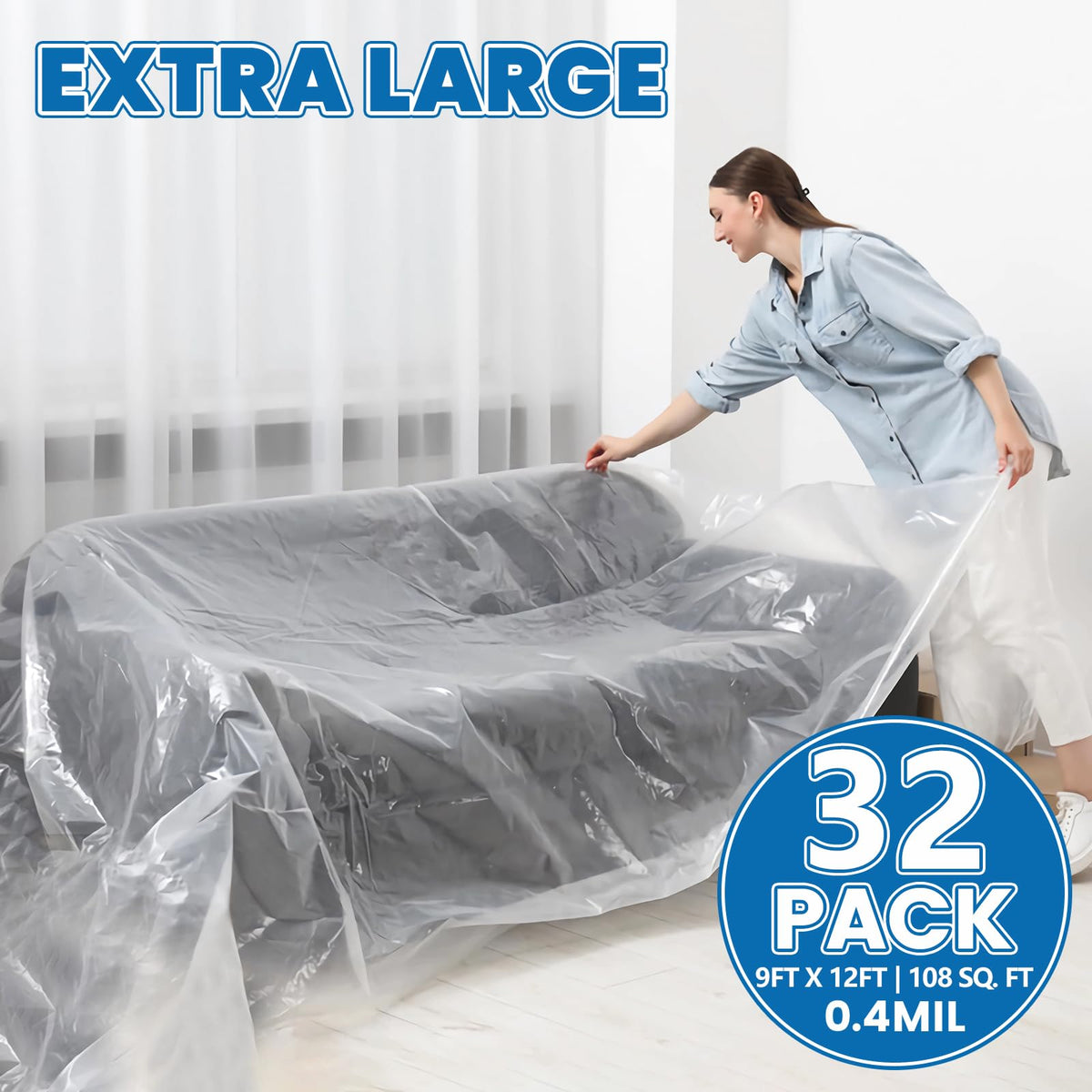 NUITPY plastic drop cloth keeps carpets clean during home renovations