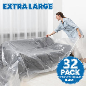 NUITPY plastic drop cloth keeps carpets clean during home renovations