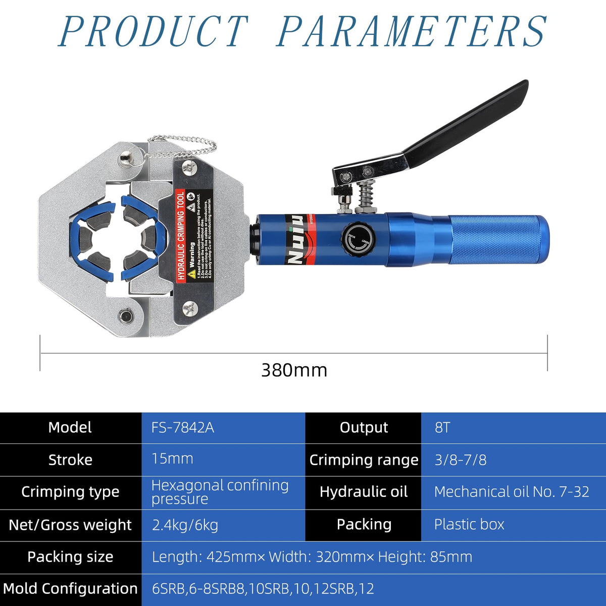 NUIU FS-7842A seven-die magnetic system allows quick die changes