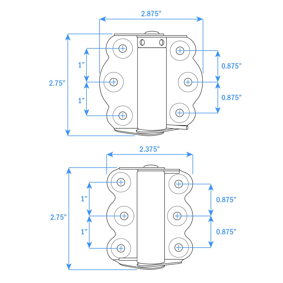 Nuk3y Screen Door Spring Hinge Set adjustable hinge for customizable tension.
