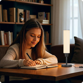 Nukanu table lamp being easily installed with a simple base twist