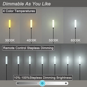 Nukanu floor lamp with adjustable color temperature from 3000K to 6000K.