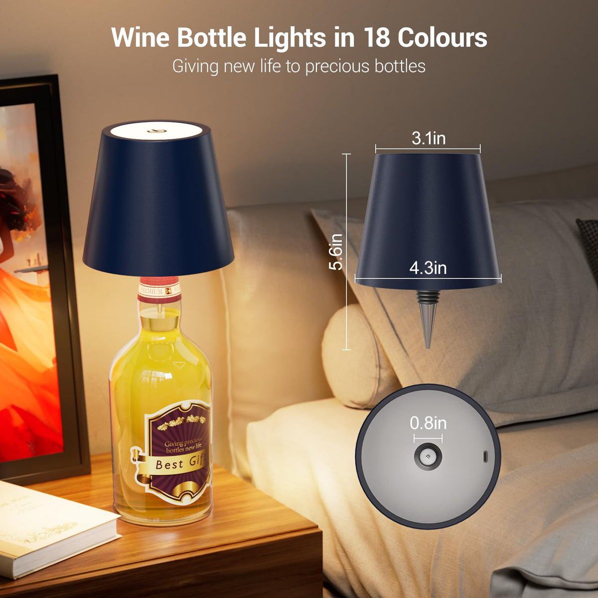 Nulmvic bottle light with 5200mAh battery powers long sessions without frequent recharges.