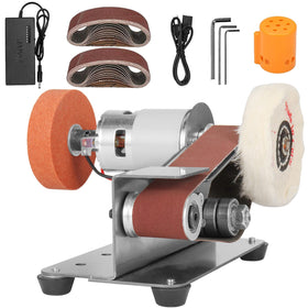 NuoDunco mini belt sander front view for precise knife sharpening and hobby metalwork