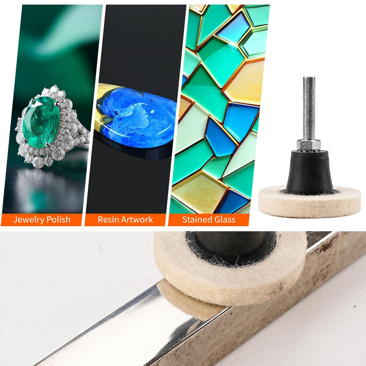 NuoDunco premium wool felt disc provides durable buffing with consistent results.