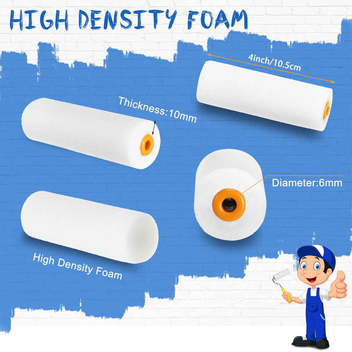 Nuogo 4-inch roller frames compatible for smooth, stable application.