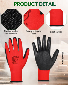 Nuogo gloves in black and red colors offering versatile protection for indoor and outdoor work.