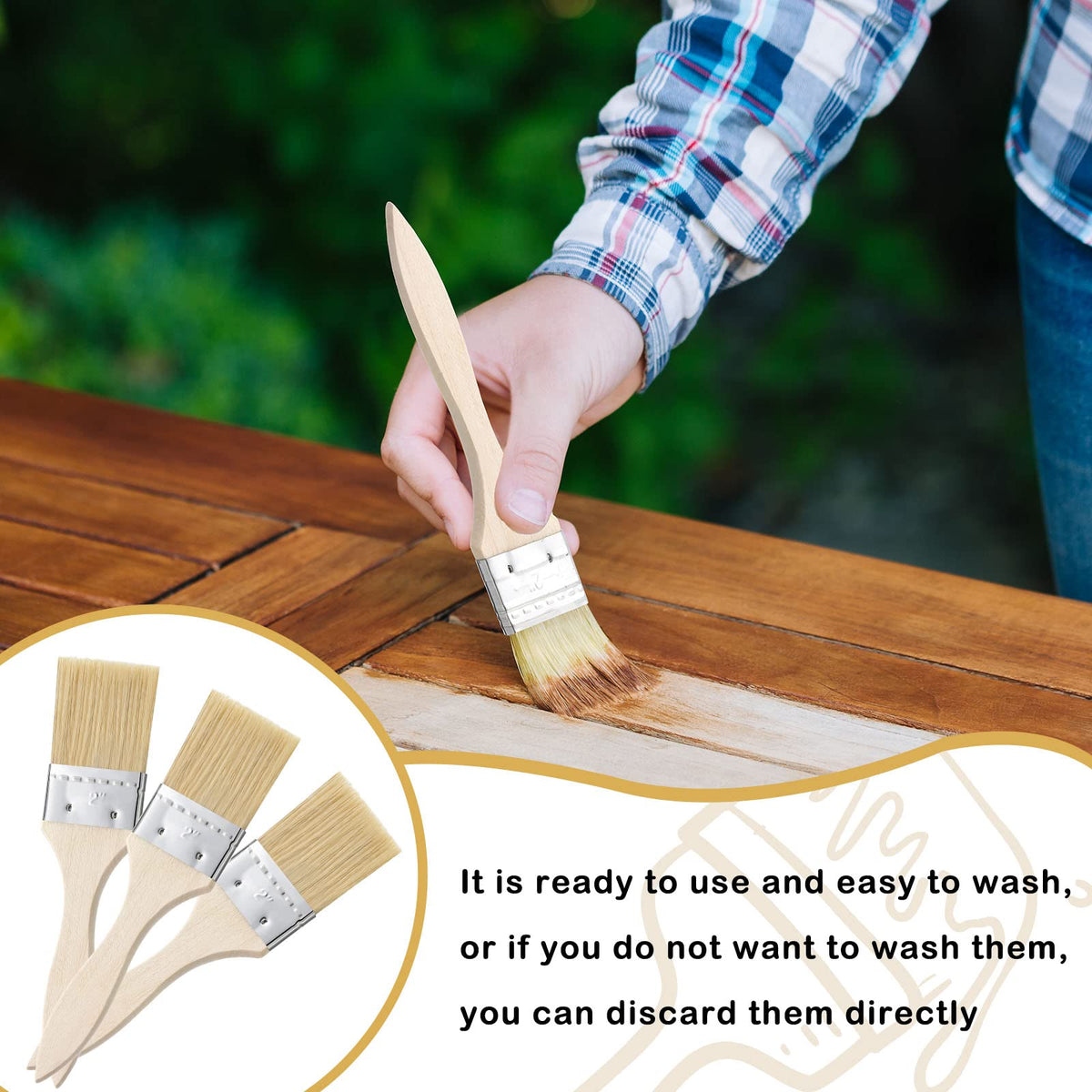 Nuogo versatile 2-inch brush ideal for paints, stains, glues, varnishes