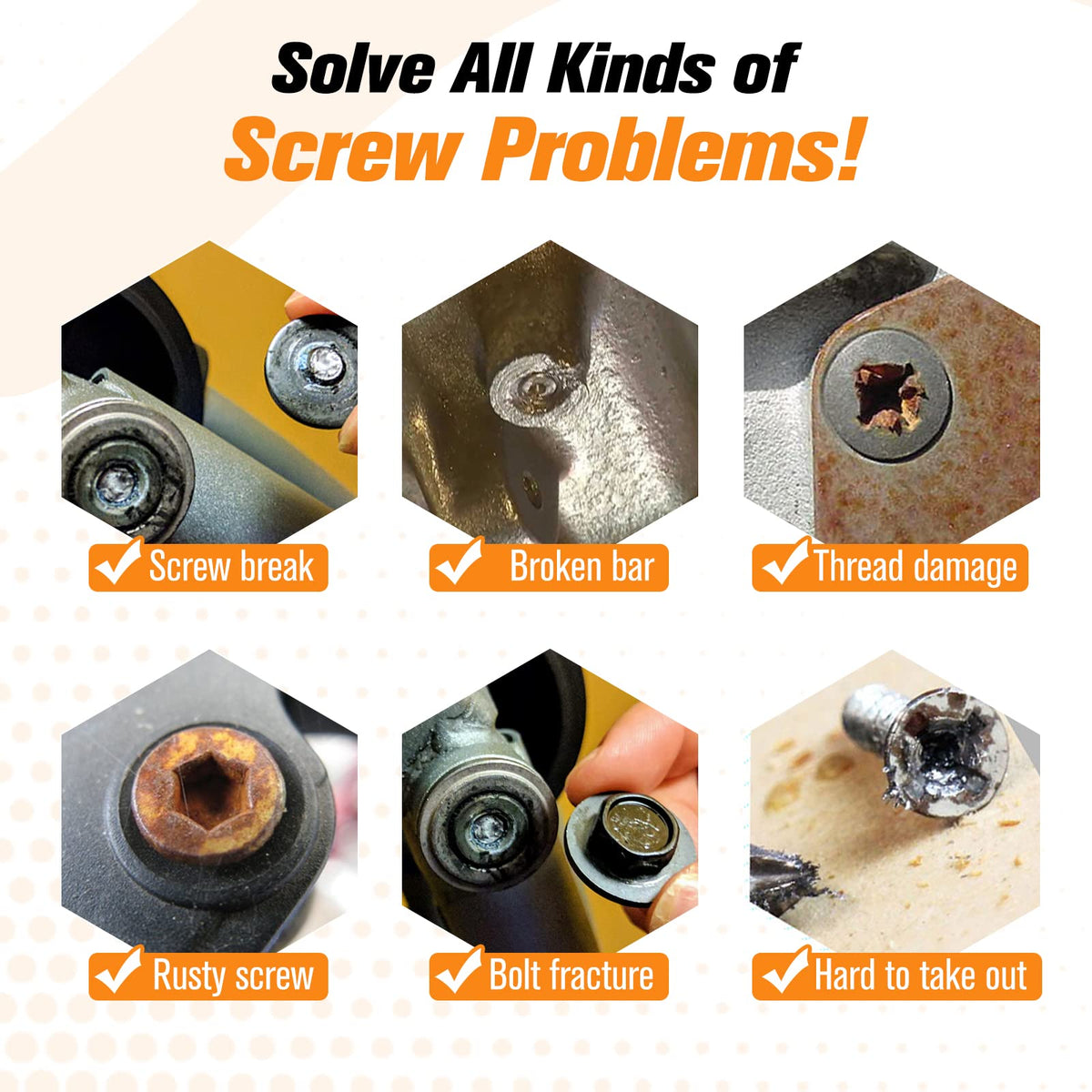Nuovoware extractors sizes 5-7mm to 1-3mm ready for different screws