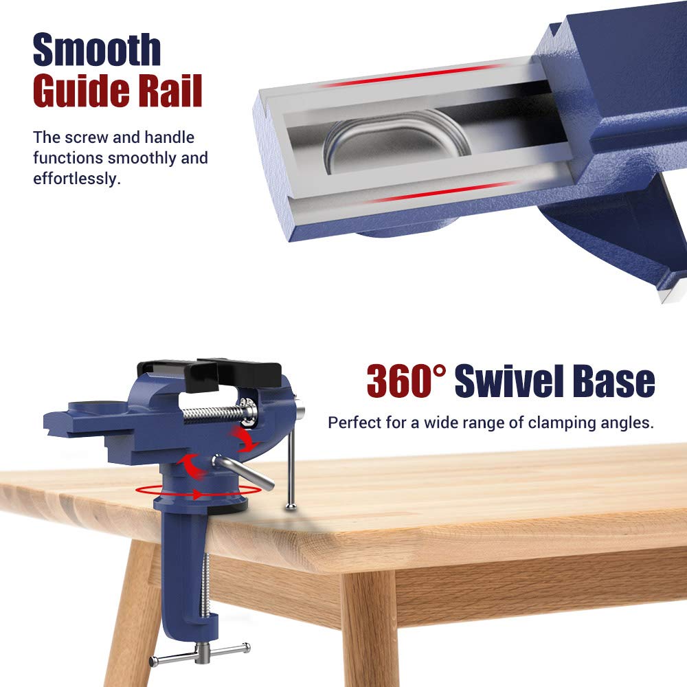 Nuovoware table vise easy installation with extended throat.