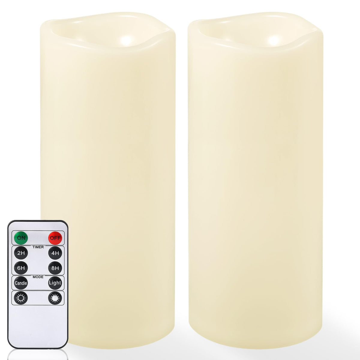 NURADA 10-inch by 4-inch outdoor flameless pillar candle with realistic flicker for patios
