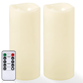 NURADA 10-inch by 4-inch outdoor flameless pillar candle with realistic flicker for patios