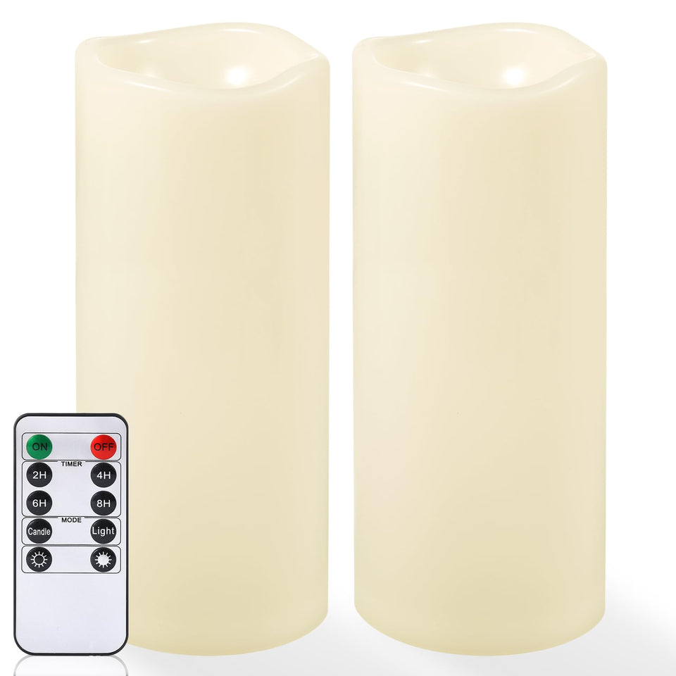 NURADA 10-inch by 4-inch outdoor flameless pillar candle with realistic flicker for patios