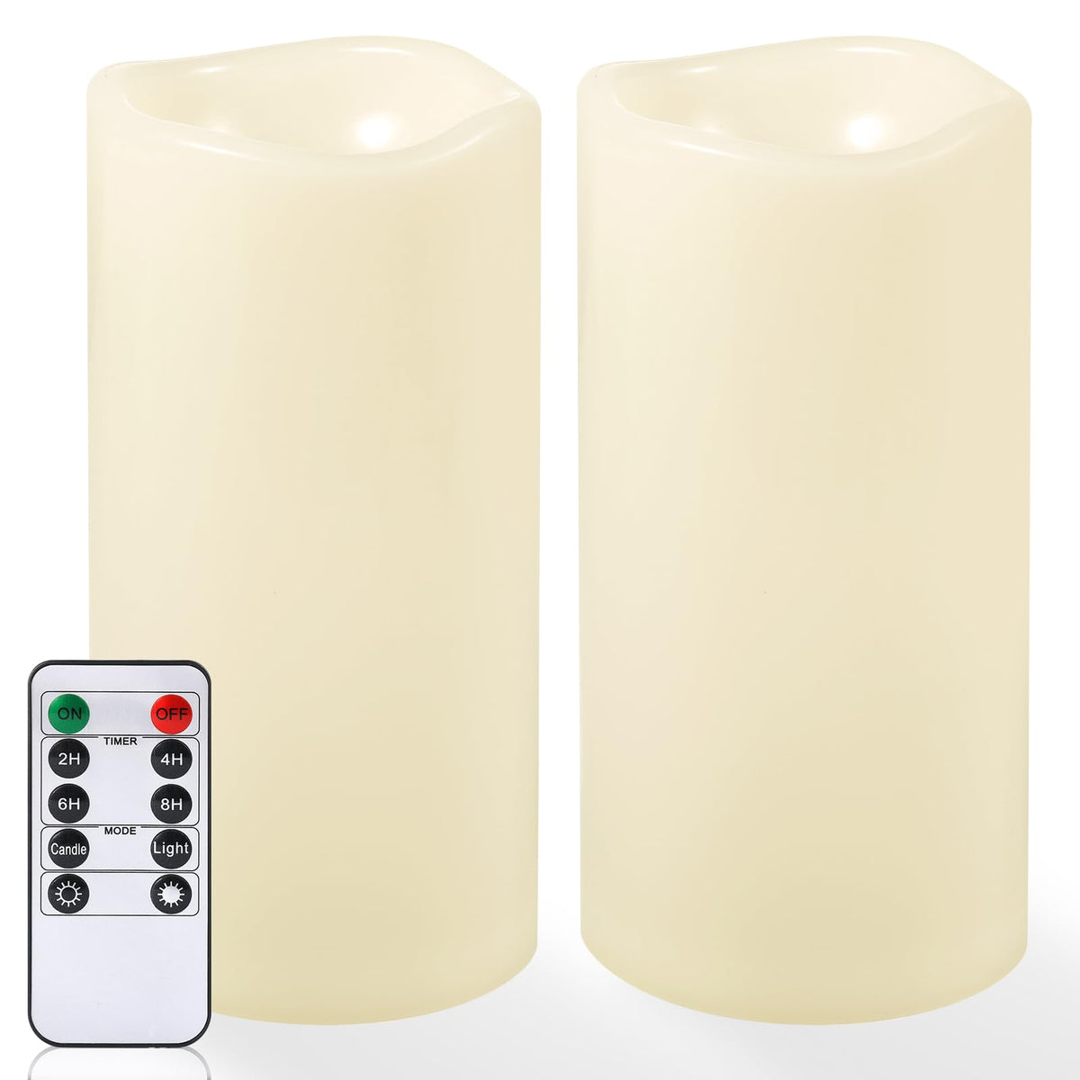 NURADA 8x4 outdoor flameless candle with realistic glow for patio decor