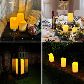 NURADA easy-clean resin candles wipe clean after outdoor use