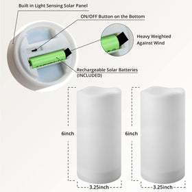 NURADA six-inch flameless candle looks like real flame for elegant outdoor decor.