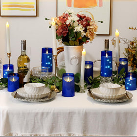 NURADA flameless candles blue wedding decor for safe elegance