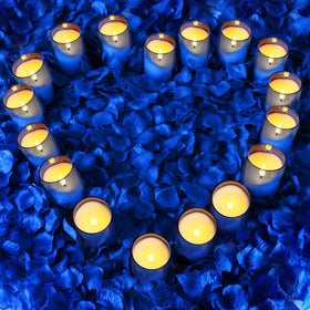 NURADA flameless candles blue living room setting glow