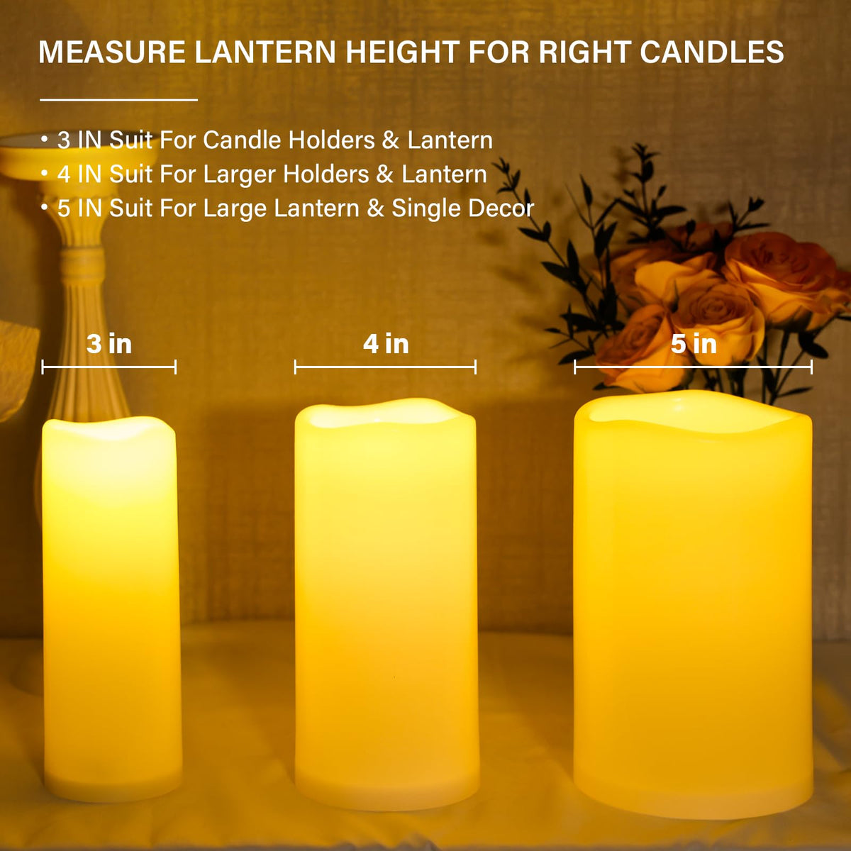 NURADA lantern-compatible candle fits indoor and outdoor lanterns