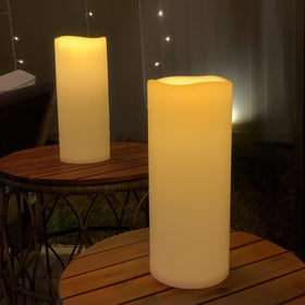 NURADA LED candle with warm glow mimics real candlelight safely.