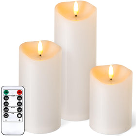 NURADA outdoor flameless 4in ivory white candle with weatherproof glow for patios