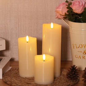 NURADA three-candle row displays a pleasant sequence for tables and mantles