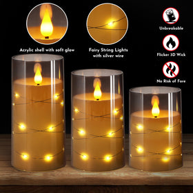 NURADA star string lights wrap around the candle for subtle festive sparkle.