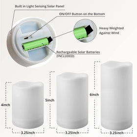 NURADA three-candle bundle on table demonstrates large, flame-like LED glow