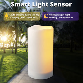 NURADA waterproof resin IP65 candle provides rainproof glow for garden and porch.
