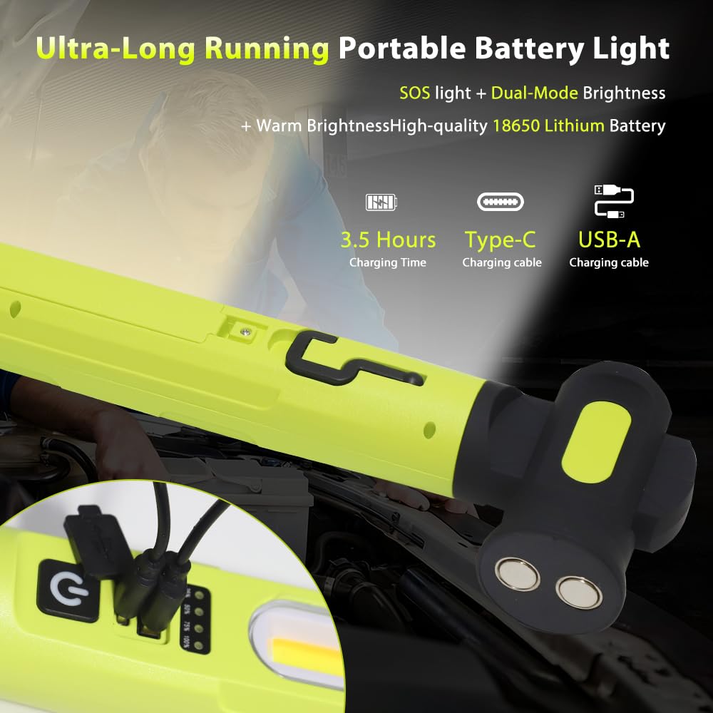Nurafo portable hood light supports USB-C fast charging