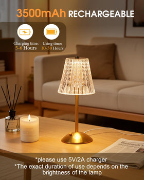 Nusogon crystal lamp base details add elegant decor to dining or living rooms.