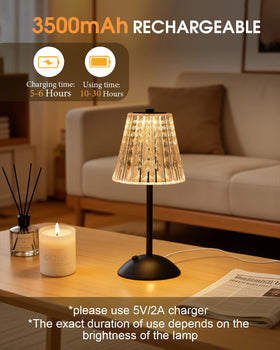 Portable cordless Nusogon lamp suitable for indoor and outdoor settings