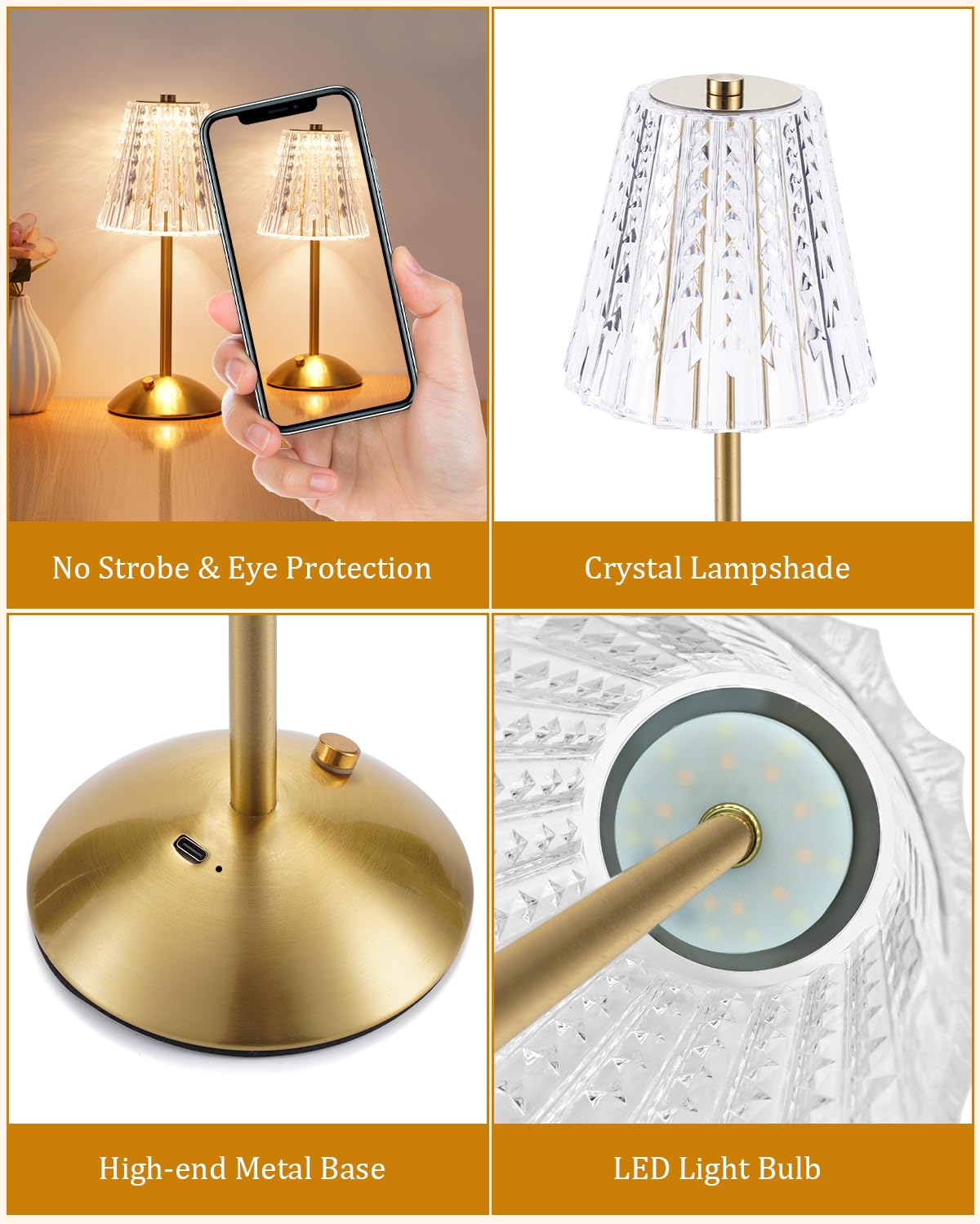 Nusogon portable lamp suitable for patio or restaurant settings at night.