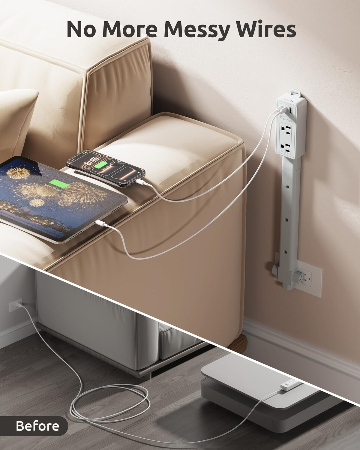 Nutict ideal for desk or nightstand setups providing easy charging