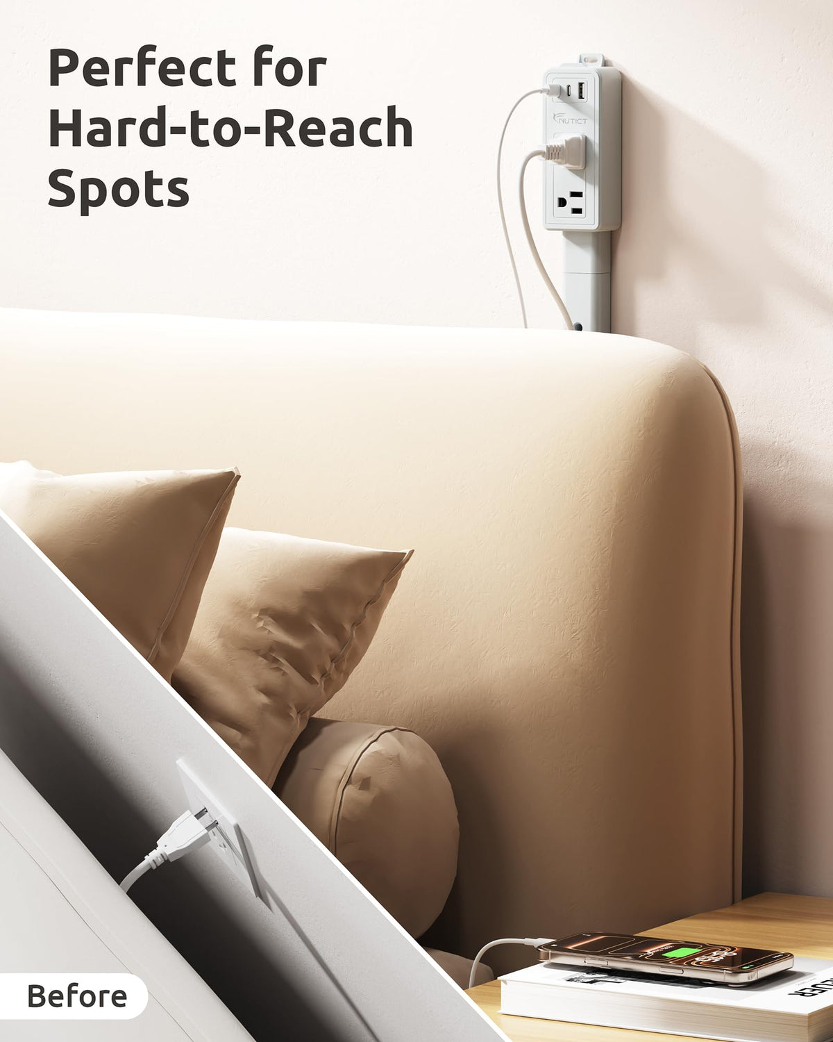 Nutict extendable length from 6 to 34 inches adapts to your space