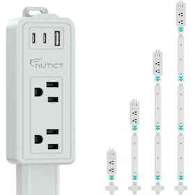 Nutict flat outlet extender stick keeps cables neatly tucked behind furniture for easy access