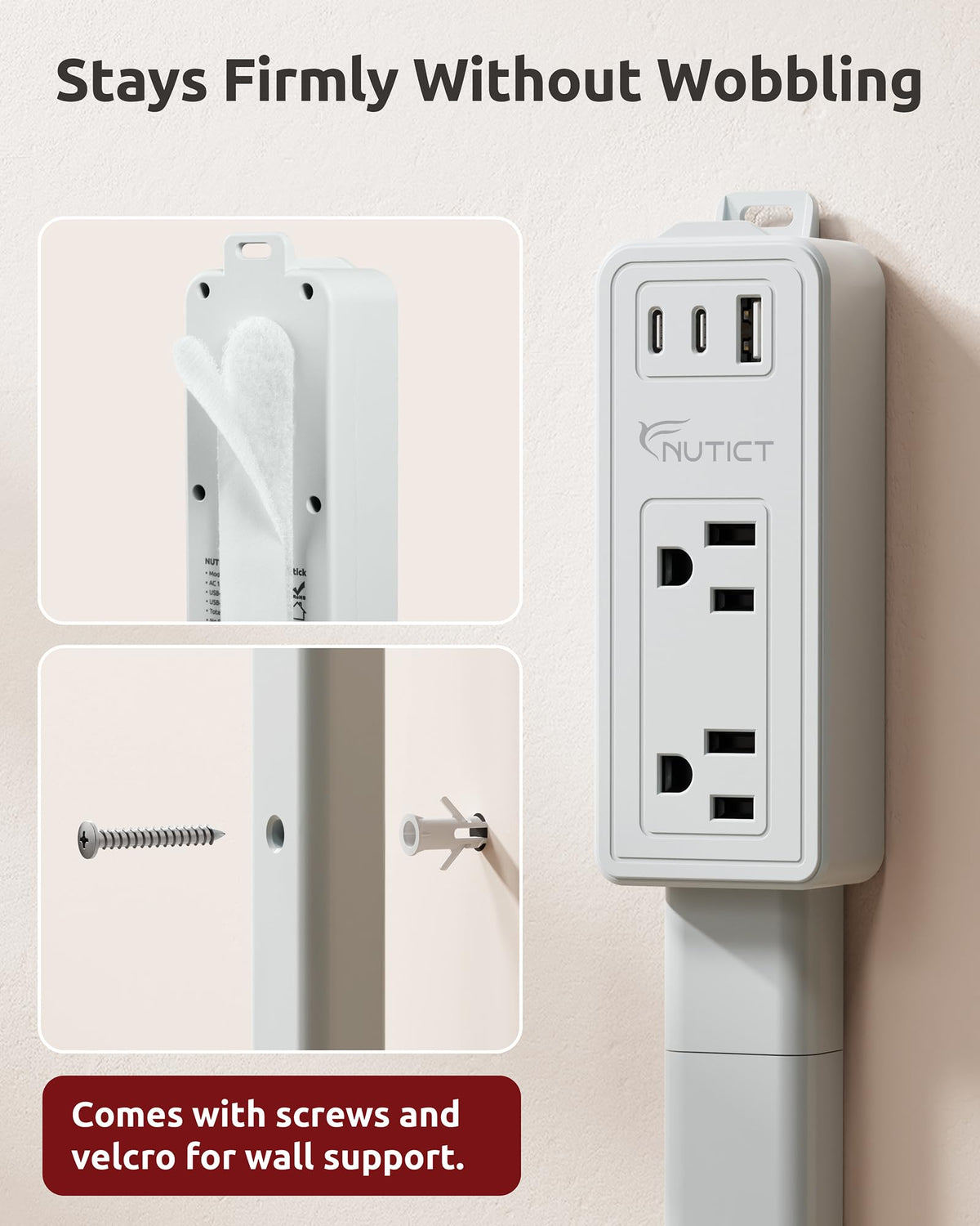 Nutict adhesive-mount option offers renter-friendly, no-drill placement
