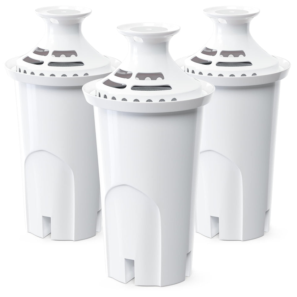 NUTTUTO 3-pack water filter compatible with Brita Classic, highlighting universal fit and savings.