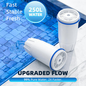 Nuttuto water filter reduces chlorine and impurities for better taste.
