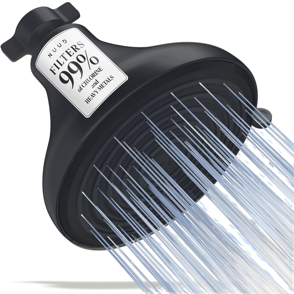NUUD filtered shower head chlorine removal for healthier skin and hair