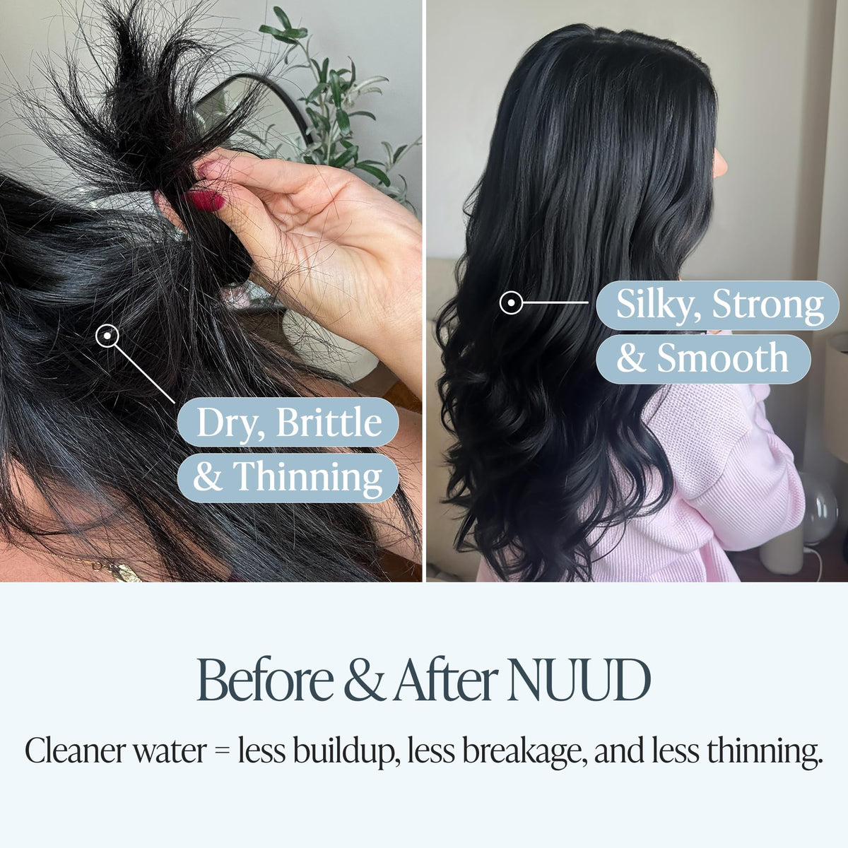 NUUD replacement filter targets heavy metals for softer water on skin