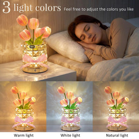 NuuNuy Tulip Flower Lamp with three color modes for mood lighting